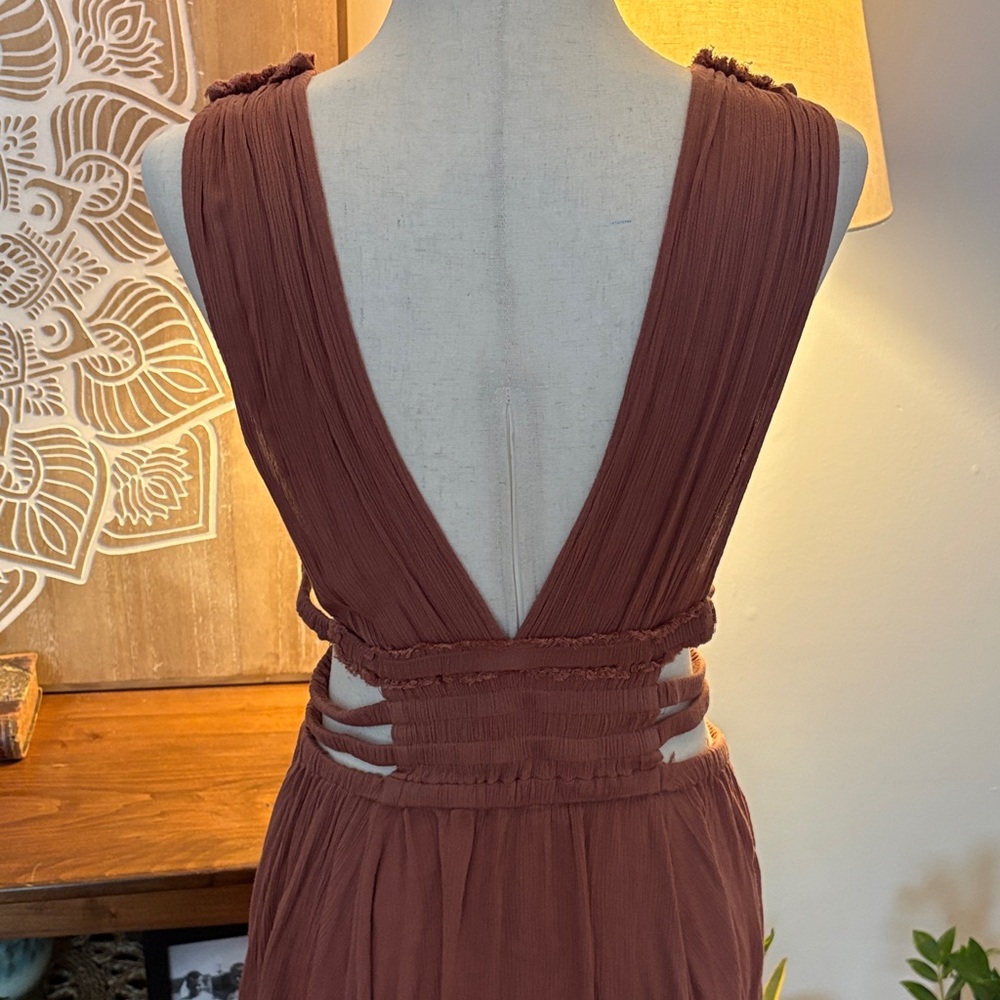 FREE PEOPLE Feel the Flava Fit and Flare Mini Dress Size Small Sunset Pink - Picture 9 of 14